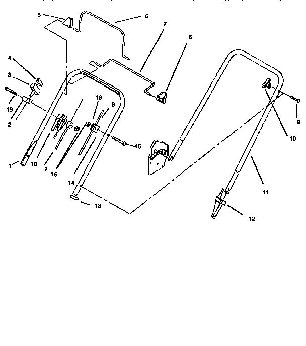 Handle Assembly Diagram and Parts List for 10310 4900001 TO 4999999 Lawn Boy Lawn Mower